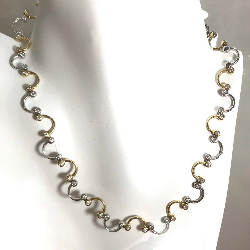 Diamond Swirl Design Handmade Necklace